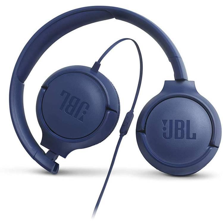 JBL TUNE 500 سماعة رأس سلكية على الأذن مع ميكروفون مدمج ، صوت جهير نقي ، تصميم خفيف الوزن وقابل للطي ، جهاز تحكم عن بعد / ميكروفون واحد ، كابل مسطح خالٍ من التشابك