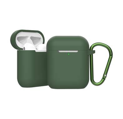 Green Lion Berlin Series Silicone Case with Anti-Lost Ring, Scratch Resistant, Shock Absorption & Drop Protection Cover Compatible for AirPods 1/2 - Green