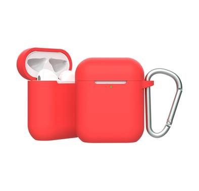 Green Lion Berlin Series Silicone Case with Anti-Lost Ring, Scratch Resistant, Shock Absorption & Drop Protection Cover Compatible for AirPods 1/2 - Red