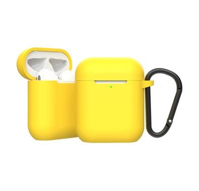 Green Lion Berlin Series Silicone Case with Anti-Lost Ring, Scratch Resistant, Shock Absorption & Drop Protection Cover Compatible for AirPods 1/2 - Yellow