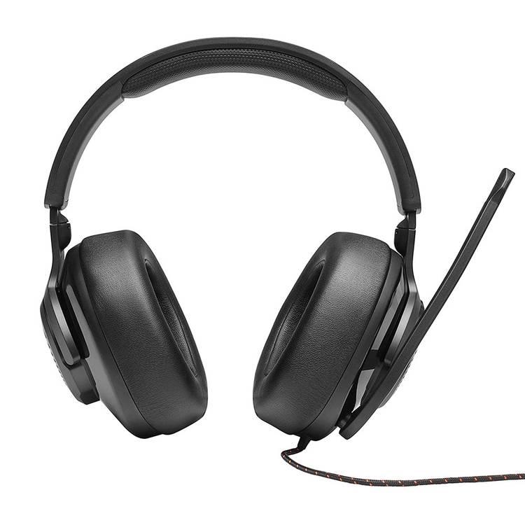JBL Quantum 300 Wired Over-Ear Gaming Headset, Hybrid PC Gaming Headphone, Quantum Sound, Memory Foam Ear Cushions, Voice Focus Directional Boom Mic - Black