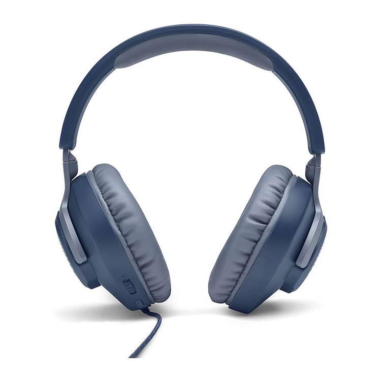 JBL Quantum 100 Wired Over-Ear Gaming Headset with Flip-up Mic, Quantum Sound Signature, Memory Foam Ear Cushions, Voice Focus Directional Boom Mic - Blue