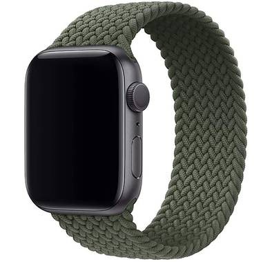 Green Lion Braided Solo Loop Strap, Ergonomic Design Fit & Comfortable Replacement Wrist Band Compatible for Apple Watch 40mm - Green