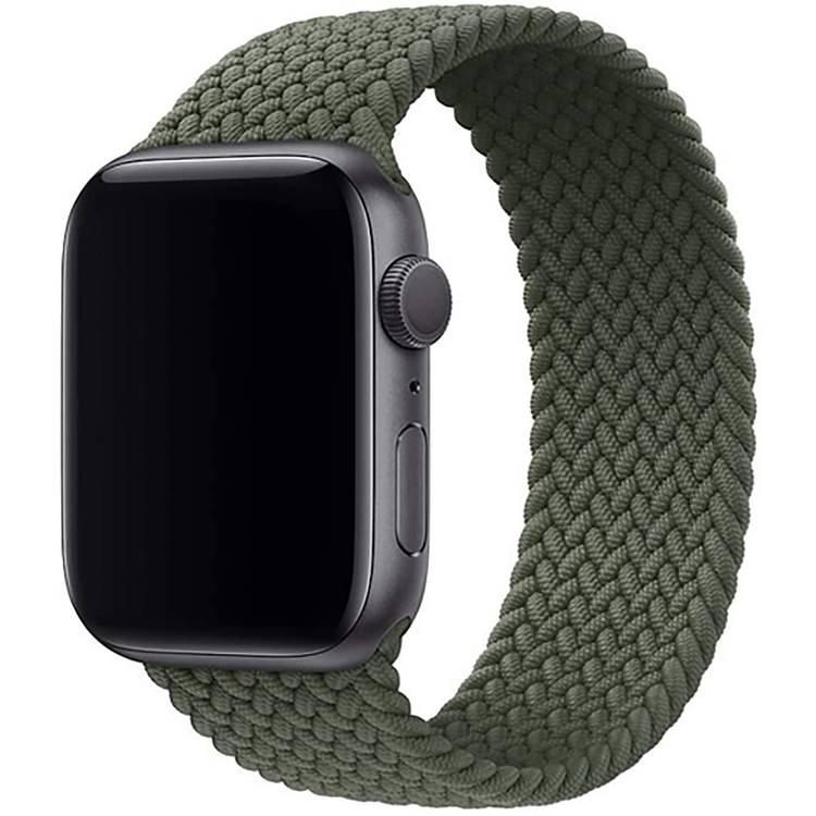 Green Lion Braided Solo Loop Strap, Ergonomic Design Fit & Comfortable Replacement Wrist Band Compatible for Apple Watch 40mm - Green
