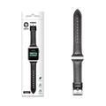 Green Lion Genuine Leather Watch Strap Compatible for Apple Watch 44mm, Fit & Comfortable Replacement Wrist Band, Adjustable Straps - Black
