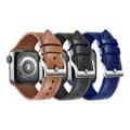Green Lion Genuine Leather Watch Strap Compatible for Apple Watch 44mm, Fit & Comfortable Replacement Wrist Band, Adjustable Straps - Brown