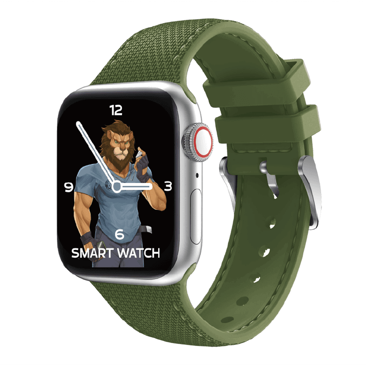 Green Lion Elite Silicone with Style Strap, Fit & Comfortable Replacement Wrist Band, Adjustable Straps Compatible for Apple Watch 42/44mm - Green