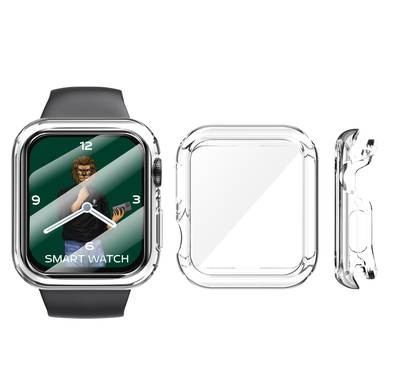 Green Lion Guard Pro TPU Case with Glass, Full Protective Bumper Cover Case, Shock Absorbent & Anti-Scratch Replacement Case Compatible for Apple Watch 40MM - Transparent