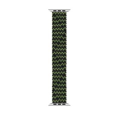 حزام حلقي منفرد مضفر من غرين ، تصميم مريح وسوار بديل مريح متوافق مع ساعة ابل 42/44ملم - أسود / أخضر