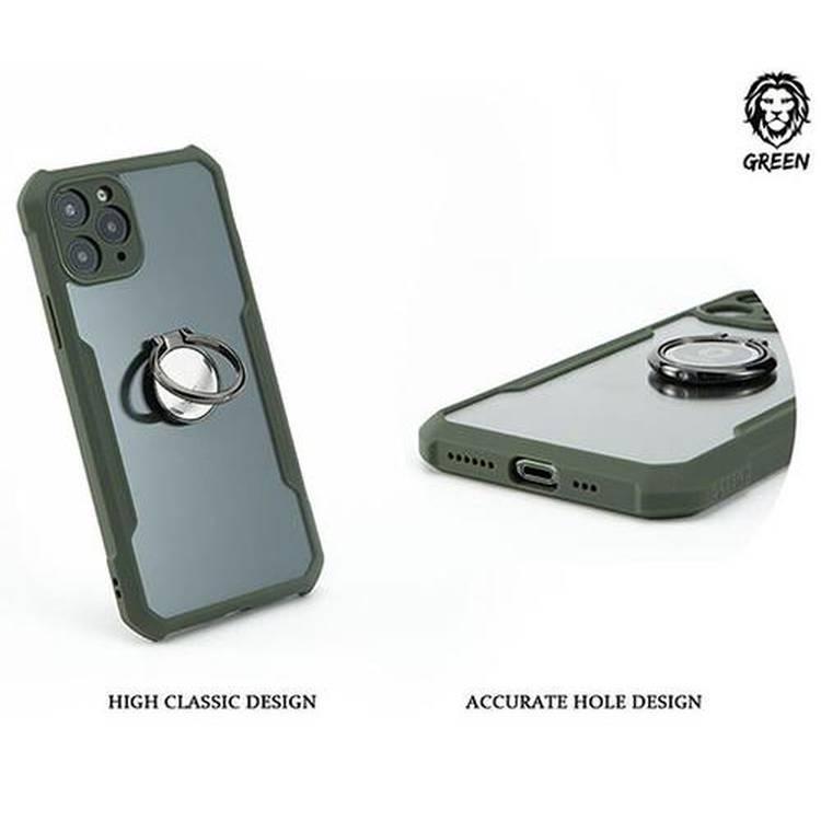 Green Lion Stylishly Tough Shockproof Case with Ring, Anti-Drop, High Classic Design, 360 Protection, Anti-Scratch, Shock-Absorption