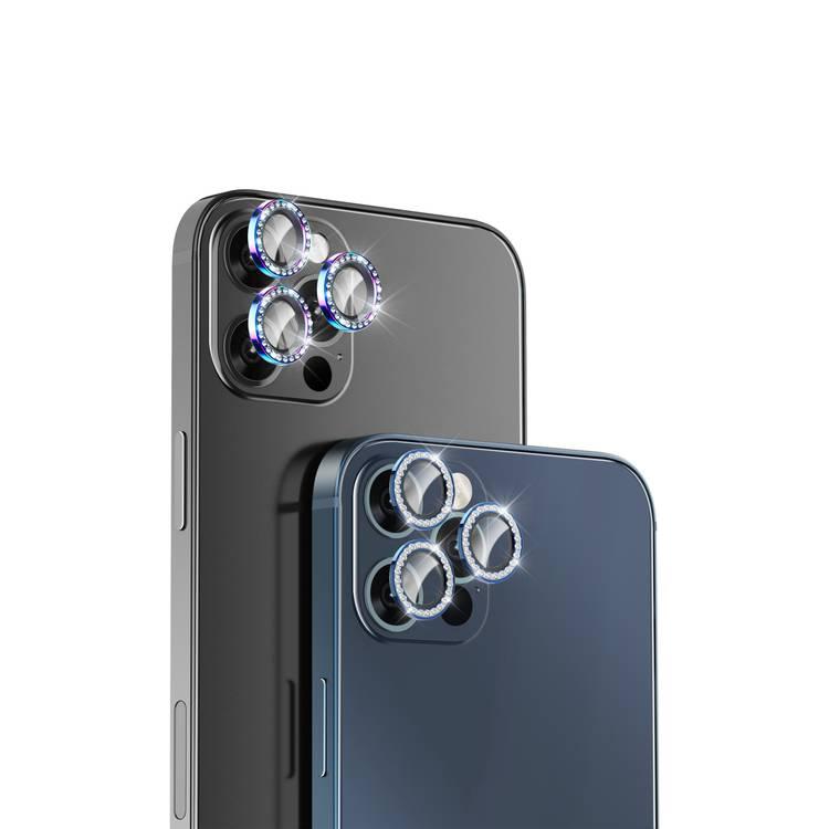 Green Lion Anti-Glare Transparent Diamond Camera Lens Compatible for iPhone 12 Pro Max (6.7") 9H Seamless Absorption, 360 Protection Lens, Anti-Scratch & Explosion-proof - Black