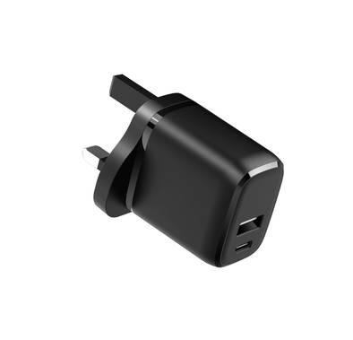 Green Lion Juden Series PD Wall Charger 20W with Type-C to Lightning Cable, Type-C Adapeter, QC3.0 High Temperature Protection, High Speed Data Transmission - Black