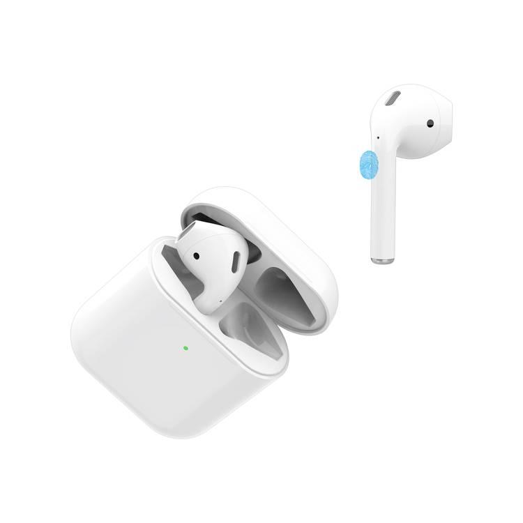 Green Lion True Wireless Bluetooth Earbuds with Built-in Microphone & Charging Case, Pure Sound Base with Touch Sensor, Comfort Fit, Switch Freely Free Berlin Protective Case - White
