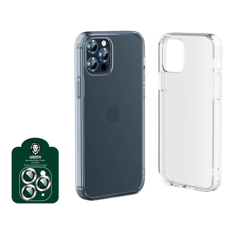 Green Lion 4 in 1 360° Protection Pack, Camera Lens Film + Shockproof Drop Case + Nano HD Protector + 3D Armor Edge Glass, for iPhone 12 / 12 Pro ( 6.1" ) Silver