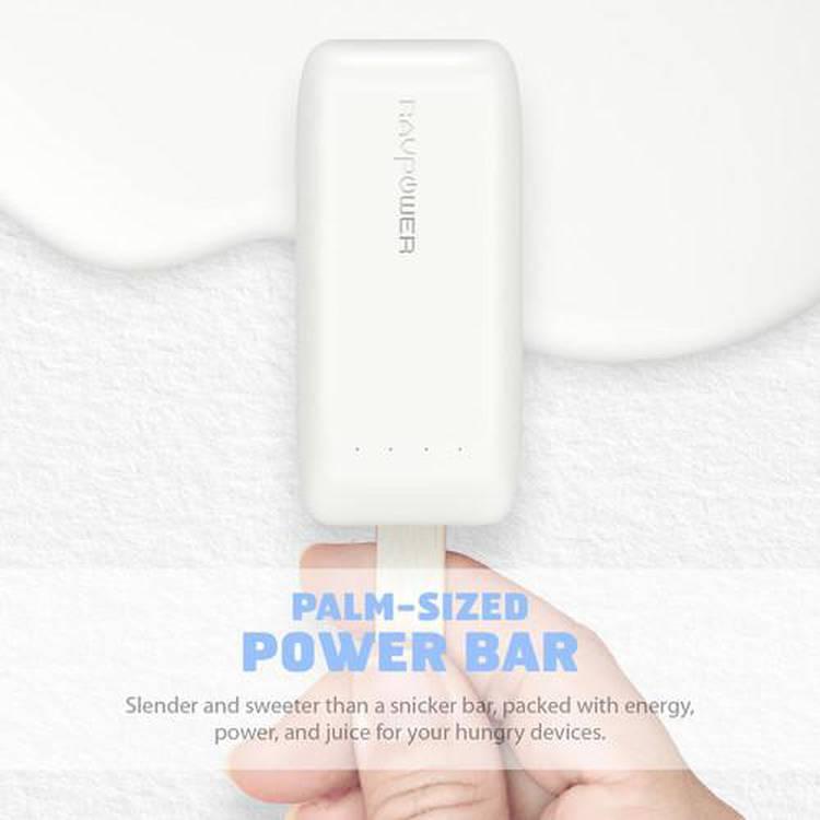 RAVPower 6700mAh Power Bank with iSmart Fast Charging Technology 2.0 Technology, Built-in LED Battery Indicator, Palm-Sized Design Portable Charger, Compact Travel-Friendly Design