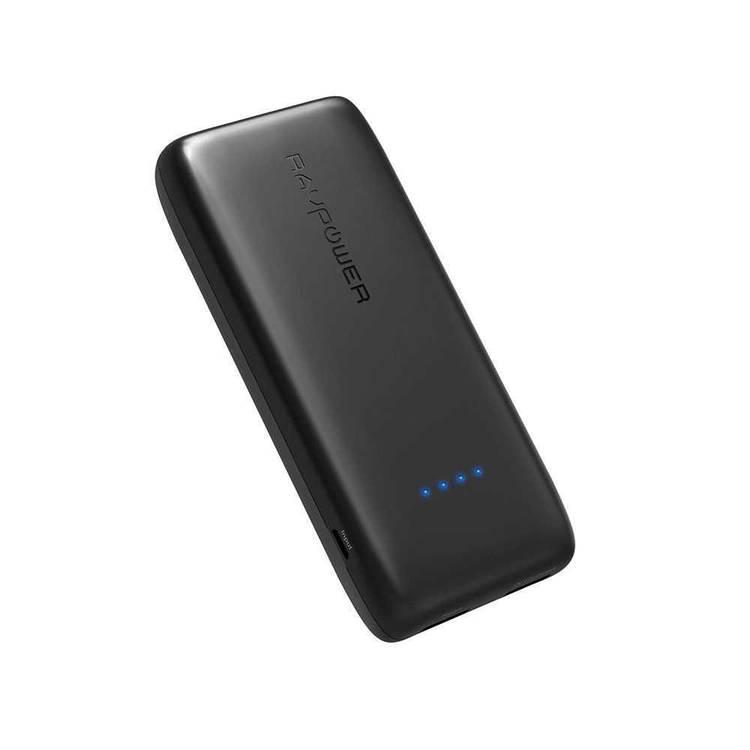 RAVPower 12000mAh Power Bank with Quick Charge3.0 Built-in LED Indicator, Lightweight and Portable Charger, Compact Travel-Friendly Design, Overheating Protection Powerbank - Black