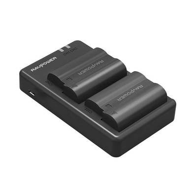 RAVPower EN-EL15 EN EL15A Battery Charger Set Compatible for Nikon D750, D7500, D850, D800, D7200, D500, D610, D600 (2-Pack, Micro USB Input Charger, 2100mAh / 14.7W Battery