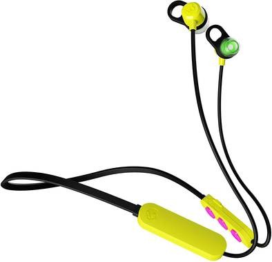 Skullcandy Jib+ Wireless In-Ear Headphones with Microphone, Call, Track, & Volume Controls, 6-hours Battery Life, Splash Resistant, Active Assistant Wireless Earbuds - Electric Yellow