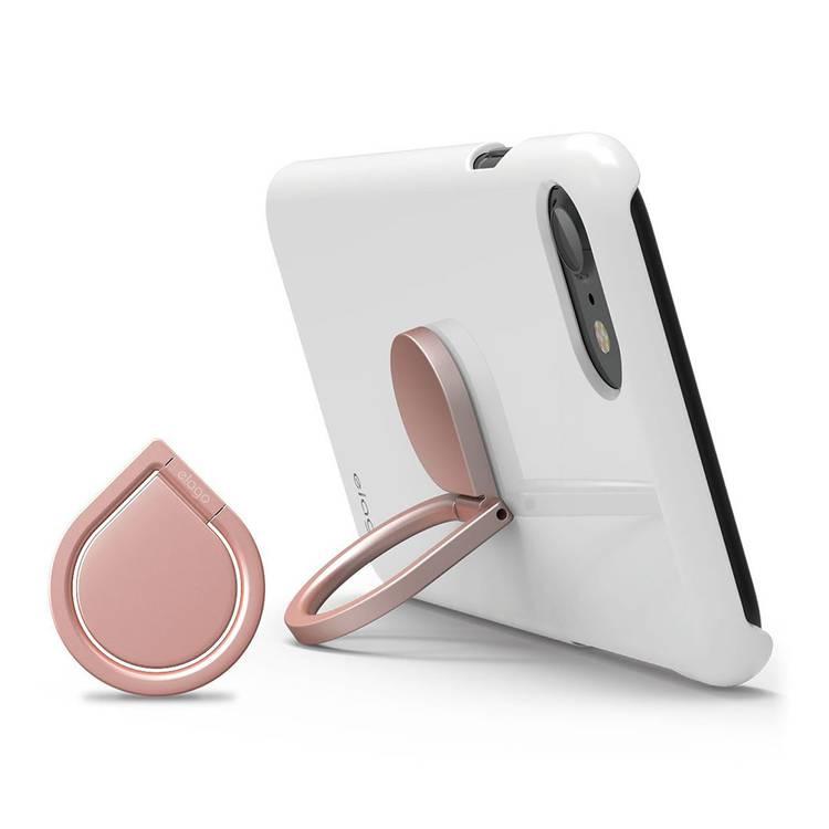 Finger Ring Stand Rotation Cell Phone Ring Holder Stand Silver Circle Kickstand Universal Mobile Phone Ring Grip Stand with iPhone iPad Samsung Other Smartphones Tablet Rose Gold