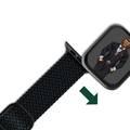 Green Lion Braided Solo Loop Adjustable Strap, Ergonomic Design, Skin-Friendly, Fit & Comfortable Replacement Wrist Band Compatible for Apple Watch 38/40mm - Black
