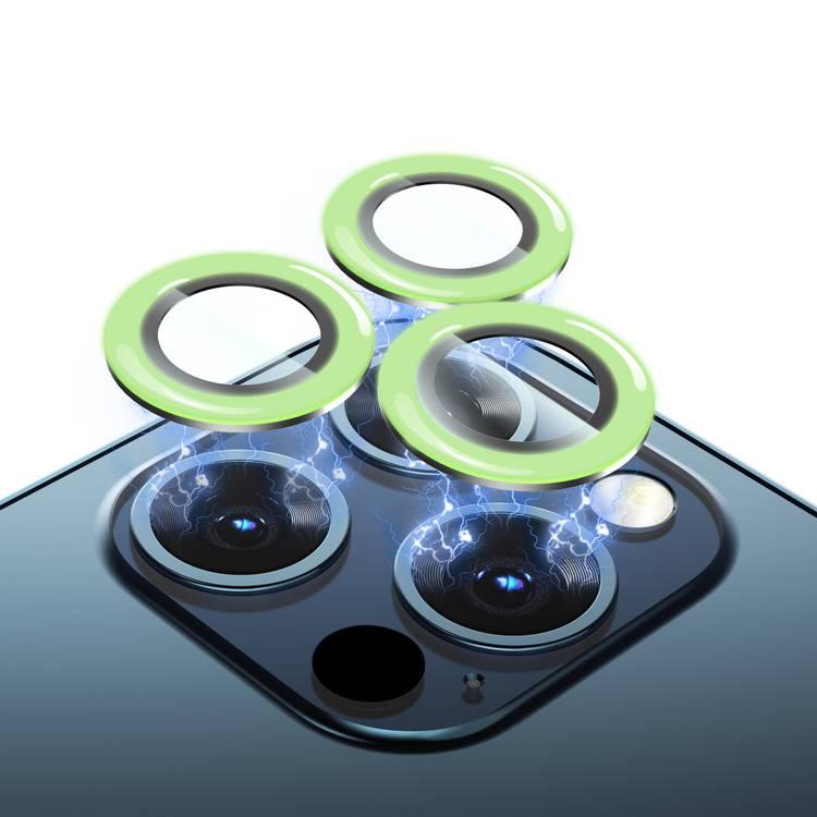 Green Night Glow Luminous Camera Lens Ring Protector Compatible for iPhone  12 / 12 Pro ( 6.1 ) Fluo