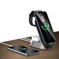 Green Lion 4 in 1 Fast Wireless Charger 15W w/ Type-C Port, 60 Degree Ergonomic Design, Wireless Charging Dock Station Compatible for iPhone 12 Pro Max, Apple Watch, AirPods Pro- Black