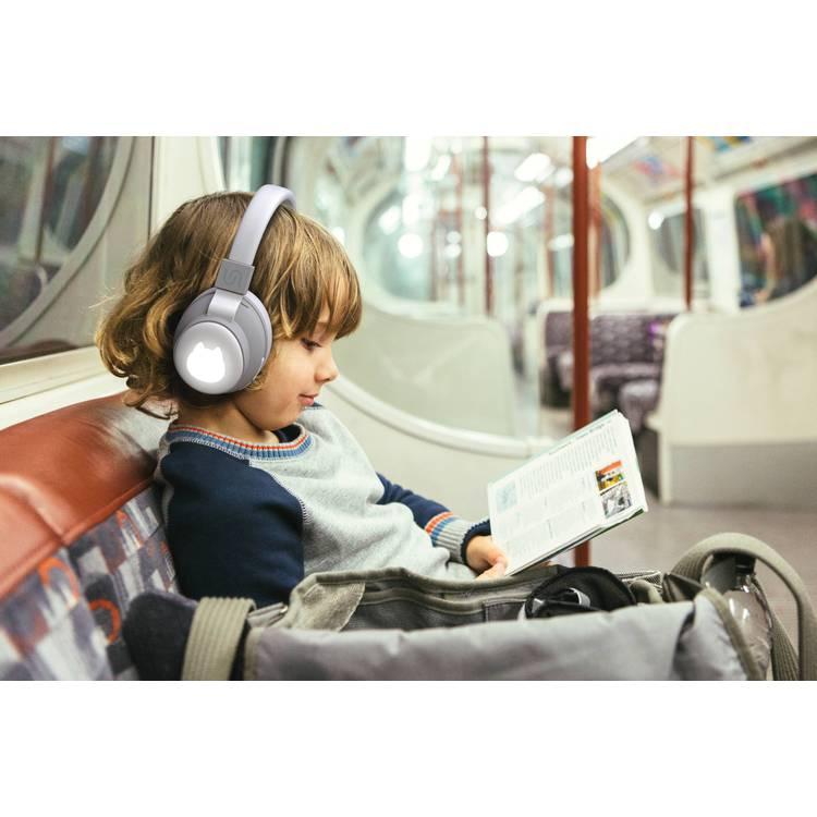 سماعة أذن لاسلكية للأطفال من بورودو ساوندتك مع ميكروفون فائق ومصابيح ليد ، صوت واضح ، وقت تشغيل لمدة 30 ساعة ، سماعة رأس بلوتوث 5.0 للسفر والمدرسة مناسبة للأطفال (كات)