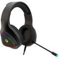 Porodo PDX414-BK  Wired Gaming Headset with Noise Cancelling, 3D Dimensional HD Sound, RGB Breathing Light Gaming Headset, 3.5mm Dual Audio Jack - Black