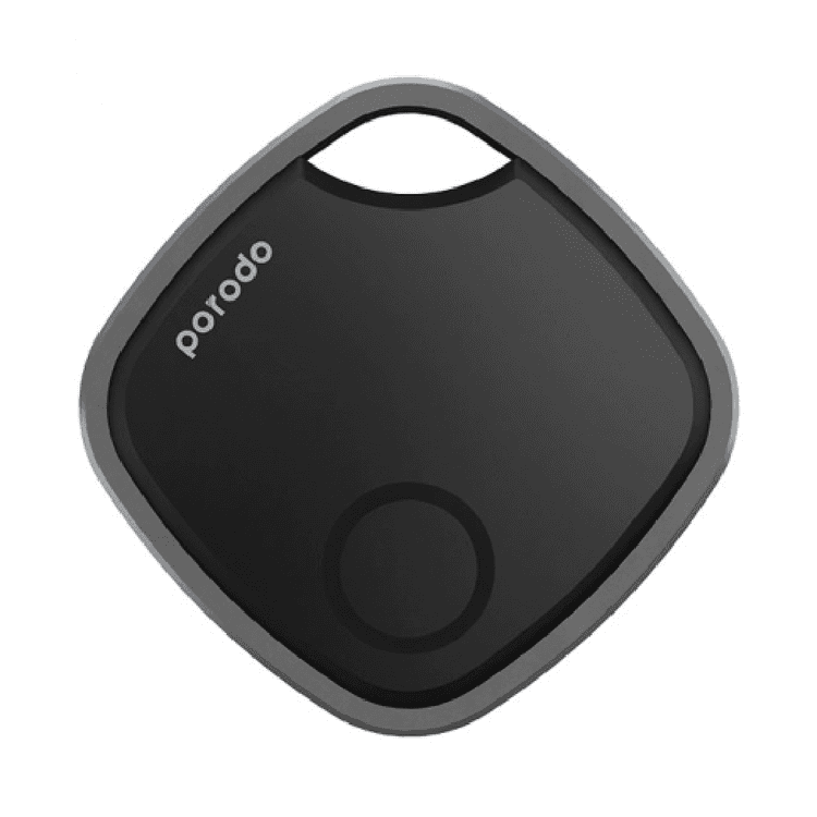 Porodo Lifestyle Smart Tracker Keep Your Things Safe & Within Reach, Anti-Lost, P67 Waterproof Smart Tag Key Finder, GPS Locator Tag with Camera Shutter Remote - Black