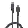 Porodo new PVC USB-C to USB-C Cable 60W 2M, Type-C Cord with Over Current Protection, Durable Fast Charging & Data Connecter Compatible with Type-C Devices - Black