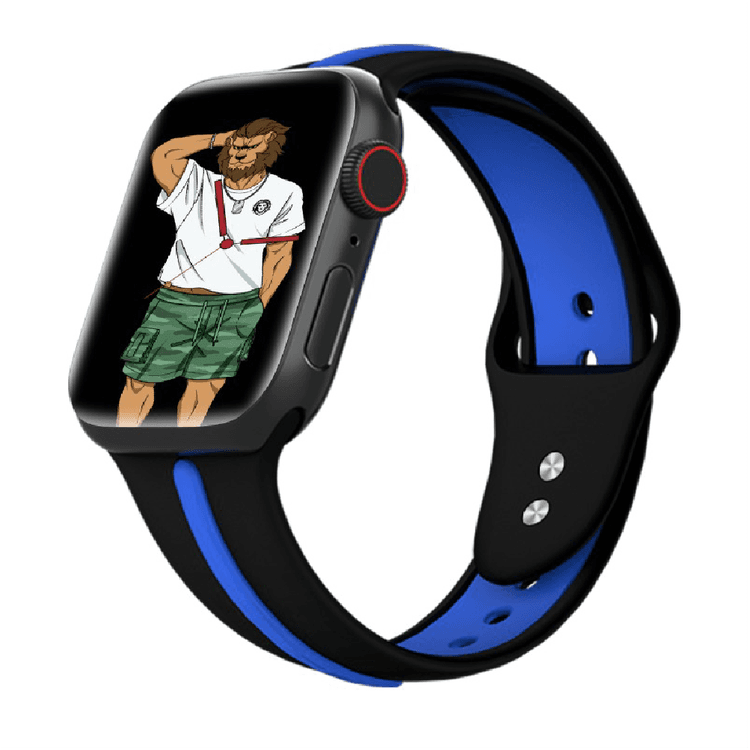 Green Lion Tanoshi Watch Strap, Fit & Comfortable Replacement Wrist Band, Adjustable Straps Compatible for Apple Watch 42/44mm - Black / Blue