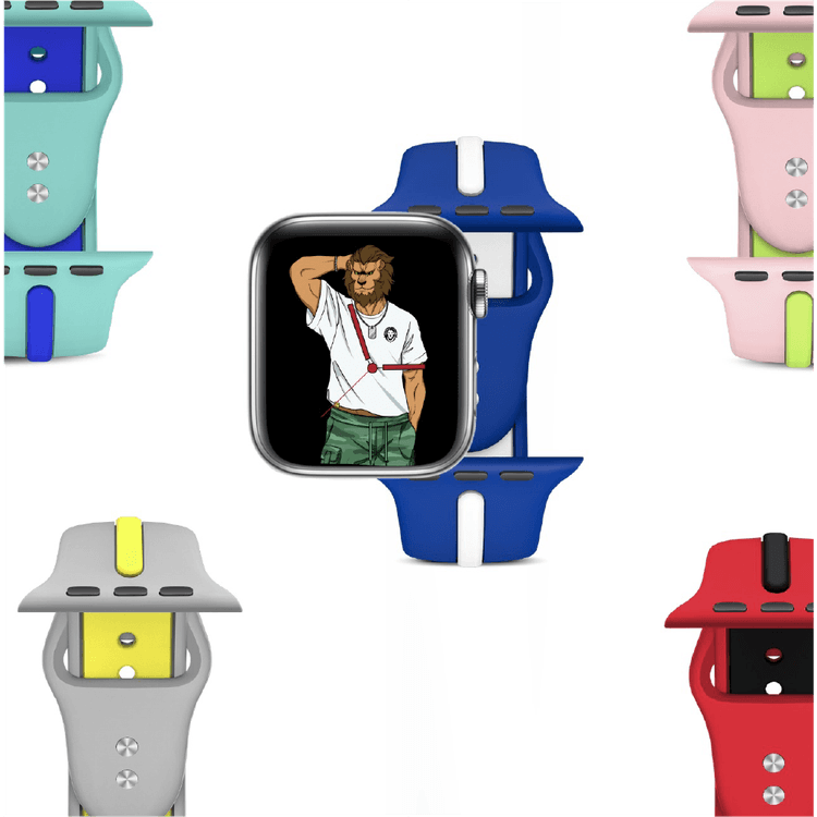 حزام ساعة تانوشي من غرين ، سوار معصم بديل مناسب ومريح ، أشرطة قابلة للتعديل متوافقة مع ساعة آبل 38/40 ملم - رمادي/ اصفر