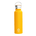 Green Lion Vacuum Flask Stainless Steel Water Bottle 600ml / 21oz with Handle, Aqua Max Double Vacuum Wall, Insulated Water Bottle, Scratch Defense & Condensation Proof - Yellow