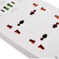 Green Lion 4 AC 2 USB & 2 USB-C PD 40W Multiport Smart Power Socket 3500W 3M with Timer, Multi Power Plug Extension, Power Strip with USB & Type-C Charging - White