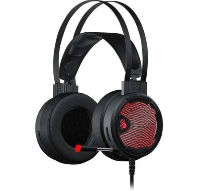 Bloody M620T Gaming Headset with LED Neon Backlit, Gaming Tone Controller (Smart Gaming / 2.0 Music / 7.1 Surround Sound), Protein Leather Ear Pads - Black