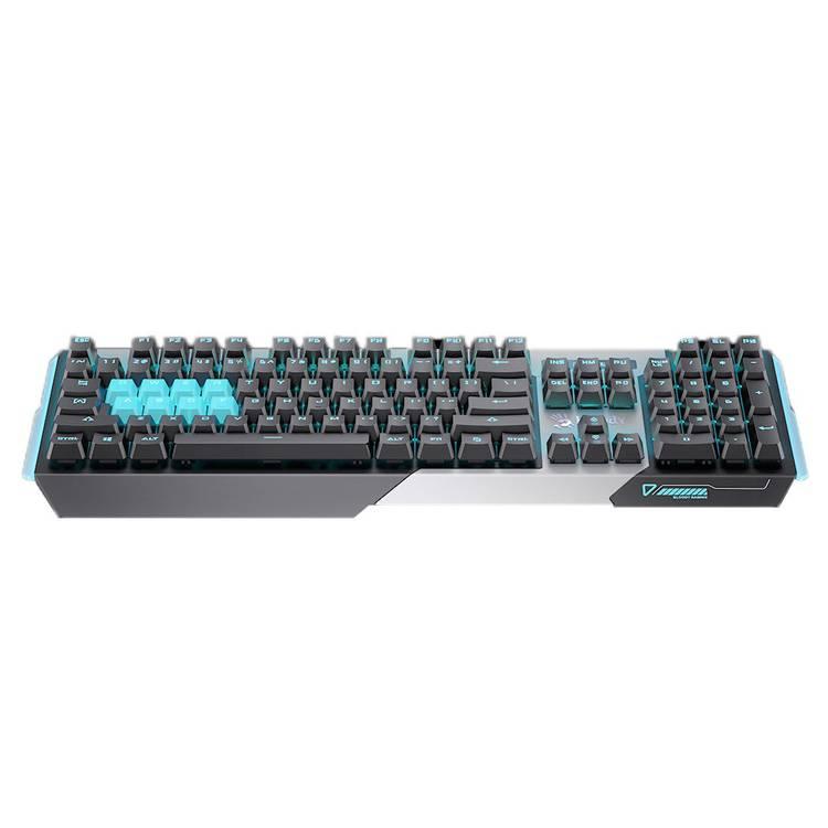 Bloody B865 Light Strike Gaming Keyboard: Zero-Lag, 25% Faster, LK Sound Creator, Smart Water Flow, Durable Mechanical Switch, Ice Blue Backlit, - Blue / Black