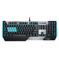 Bloody B865 Light Strike Gaming Keyboard: Zero-Lag, 25% Faster, LK Sound Creator, Smart Water Flow, Durable Mechanical Switch, Ice Blue Backlit, - Blue / Black