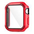 Green Guard Pro PC/TPU Defense Edge Case with Glass Protector, Easy Access to All Ports, Anti-Scratch Protective Case Replacement Compatible for Apple Watch 44mm - Red