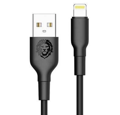Green Charging Cable, PVC USB-A to Lightning Cable 2A, Fast Charging, Ultra-Fast Sync Charge Cable, Over-Current Protection Lightning Cord for iPhone Lightning Devices Black 3 M