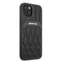 CG MOBILE AMG Genuine Leather Case With Perforated Black Leather Curved Lines Hot Stamped With Logo Compatible with iPhone 13 Pro Max (6.7") Easy Access to All Ports, Shock-Absorption, Anti-Scratch, & Drop Protection Back Cover Suitable with Wireless Charging Officially Licensed