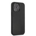 CG MOBILE AMG PC/TPU Case with PU Carbon Effect Gray Leather Stripe & Hot Stamped Logo Compatible for iPhone 13 Pro Max (6.7") Easy Access to All Ports, Shock-Absorption, Anti-Scratch, & Drop Protection Back Cover Suitable with Wireless Charging Officially Licensed