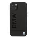 CG MOBILE BMW Real Leather Hard Case Hot Stamp & Metal Logo Compatible for iPhone 13 (6.1") Easy Access to All Ports, Anti-Scratch - Black