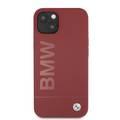 CG MOBILE BMW Liquid Silicone Case Tone On Tone Metal Logo Compatible for iPhone 13 (6.1") Easy Access to All Ports, Anti-Scratch - Red