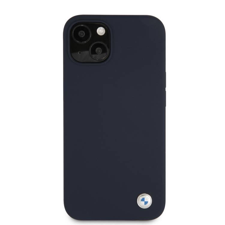 CG MOBILE BMW Liquid Silicone Hard Case Metal Logo Compatible for iPhone 13 (6.1") Easy Access to All Ports, Anti-Scratch - Blue