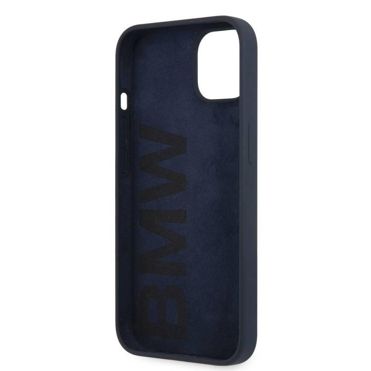 CG MOBILE BMW Liquid Silicone Hard Case Metal Logo Compatible for iPhone 13 (6.1") Easy Access to All Ports, Anti-Scratch - Blue