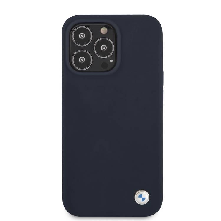 CG MOBILE BMW Liquid Silicone Hard Case Metal Logo Compatible for iPhone 13 Pro (6.1") Easy Access to All Ports, Anti-Scratch - Blue