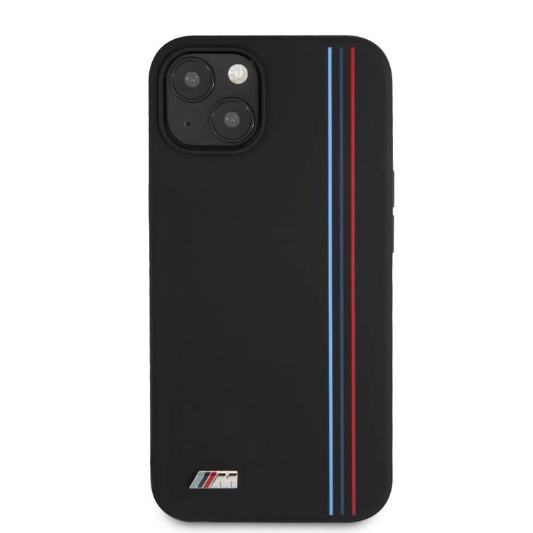 CG MOBILE BMW M Collection Liquid Silicone Hard Case Tricolor Vertical Lines Metal Logo Compatible for iPhone 13 Pro Max (6.7") Easy Access to All Ports, Anti-Scratch, Drop & Shock Absorption Back Cover Suitable with Wireless Charging Officially Licensed