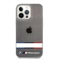 CG MOBILE BMW Motorsport Collection PC/TPU Hard Case Double Horizontal Tricolor Stripes Compatible for iPhone 13 Pro Max (6.7") 