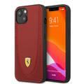 CG MOBILE Ferrari Genuine Leather Hard Case with Curved Line Stitched & Perforated Leather Compatible for iPhone 13 Pro Max (6.7") Shock & Scratches Resistant, Easy Access to All Ports, Protective Back Cover Suitable with Wireless Charging Officially Licensed