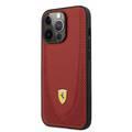 CG MOBILE Ferrari Genuine Leather Hard Case with Curved Line Stitched & Perforated Leather Compatible for iPhone 13 Pro Max (6.7") Shock & Scratches Resistant
